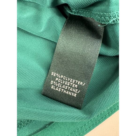 Ralph Lauren Faux Wrap Dress Womens 4 Green Horse Tack Equestrian Ruched Classic - Picture 13 of 16